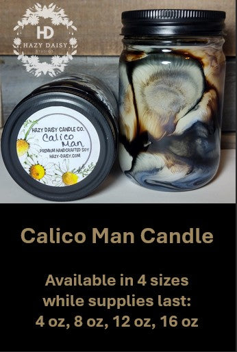 Calico Man Candle